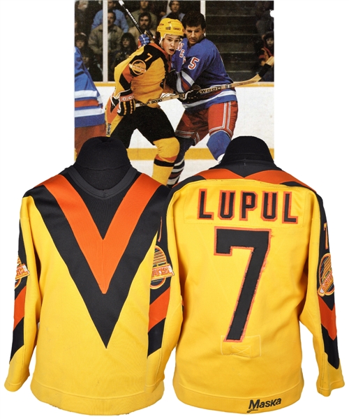 Gary Lupuls 1982-84 Vancouver Canucks Game-Worn V-Style Jersey