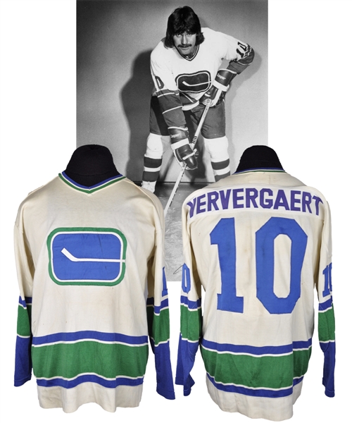 Dennis Ververgaerts Circa 1974 Vancouver Canucks Game-Worn Jersey