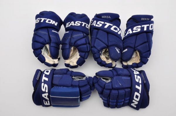 Bieksas, Garrisons and Edlers Early-2010s Vancouver Canucks Game-Used Gloves