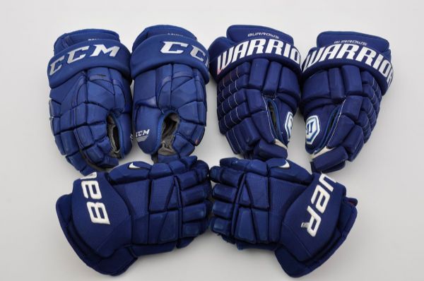 Sedins, Boninos and Burrows Early-2010s Vancouver Canucks Game-Used Gloves