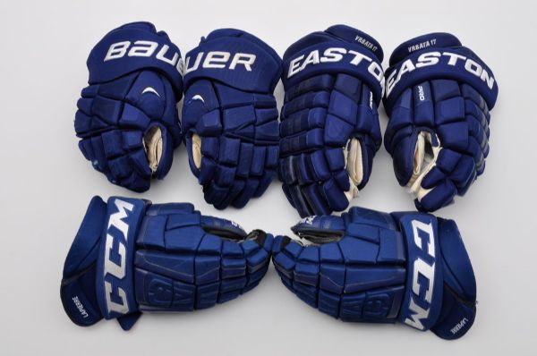 Vrbatas, Lapierres and Matthias Early-2010s Vancouver Canucks Game-Used Gloves