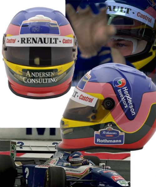 Jacques Villeneuve’s 1997 F1 Rothmans Williams Renault French Grand Prix <br>Bell Race-Worn Helmet – Photo-Matched! – From Championship Season!