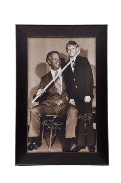 Wayne Gretzky and Gordie Howe Dual-Signed "The Hook" Limited-Edition Framed Canvas #8/99 with WGA COA (24" x 36")
