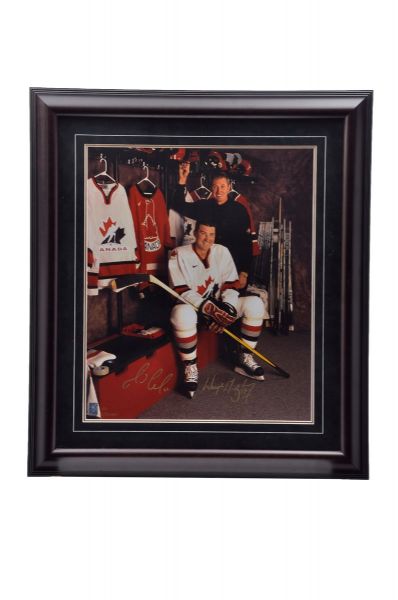 Wayne Gretzky and Mario Lemieux Dual-Signed Team Canada Limited-Edition Framed Photo with WGA COA #1/99 (29 1/2" x 33 1/2")