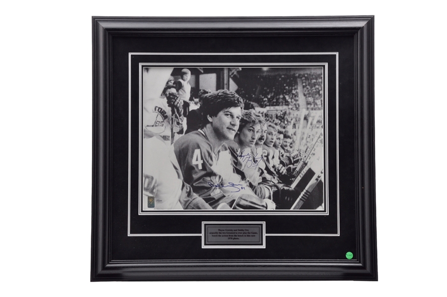 Wayne Gretzky and Bobby Orr Dual-Signed Limited-Edition 1978 Framed Photo #3/299 with WGA COA (28 1/2" x 30 1/2")
