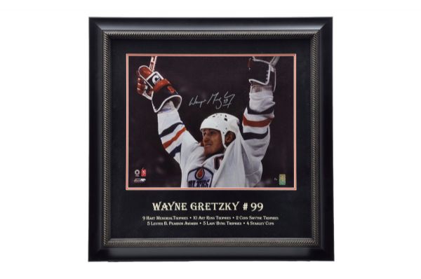 Wayne Gretzky Edmonton Oilers Signed "Career Achievements" Limited-Edition Framed Photo #1/99 from WGA (29" x 29")