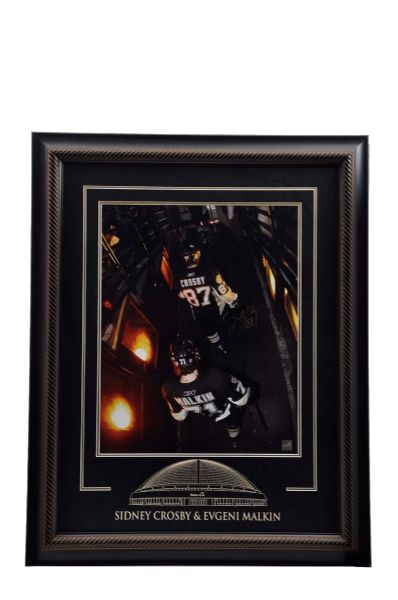 Sidney Crosby and Evgeni Malkin Dual-Signed Pittsburgh Penguins Framed Photo with COA (26 1/2" x 33 1/2")