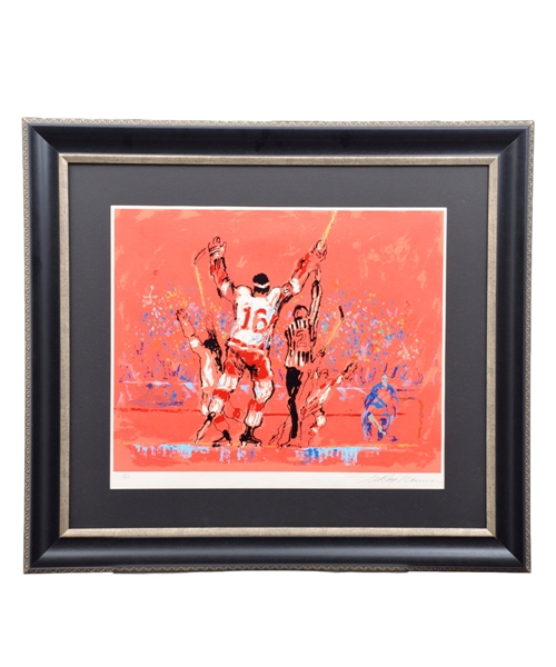 LeRoy Neimans 1973 Signed "Red Goal" (Detroit Red Wings) Framed Limited-Edition Serigraph #89/300 (37" x 33")
