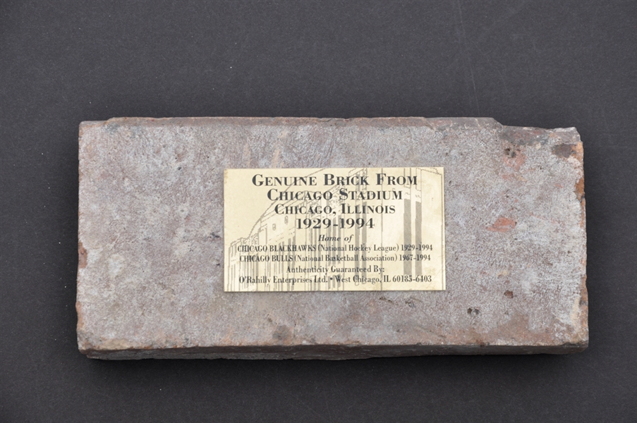 Original Chicago Stadium 1929-1994 Brick with Plaque