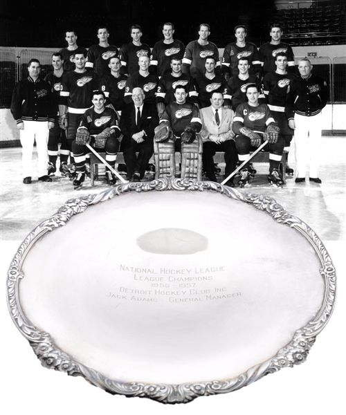 Jack Adams 1956-57 Detroit Red Wings NHL Championship Tray