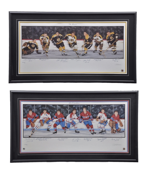 Original Six Teams Signed Limited-Edition Framed Lithographs AP 27/50 (25" x 45")