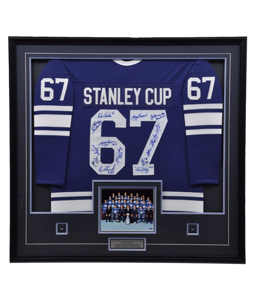 Toronto Maple Leafs 1966-67 Stanley Cup Champions Team-Signed Framed Jersey (41" x 43")