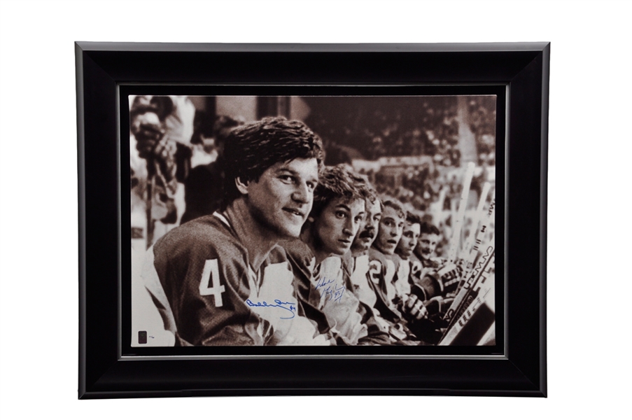 Wayne Gretzky and Bobby Orr Dual-Signed Limited-Edition Framed Print on Canvas #21/99 with WGA COA (31" x 41")