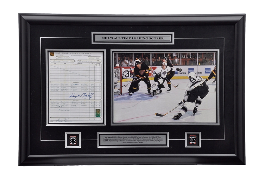 Wayne Gretzky Signed Los Angeles Kings Framed Displays (2) with WGA COAs