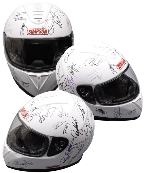 Simpson NASCAR Racing Helmet Signed by 35 Drivers with Gordon, Earnhardt Jr and Others with JSA LOA