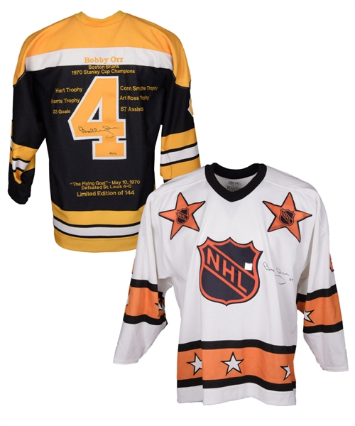 Bobby Orr Signed Boston Bruins "1970 Stats" and All-Star Game Signed Limited-Edition Jerseys from GNR