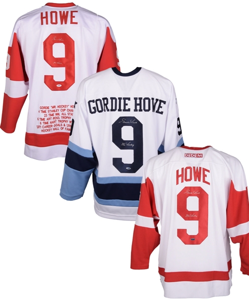 Gordie Howe Detroit Red Wings (2) and Houston Aeros Signed Jersey Collection of 3