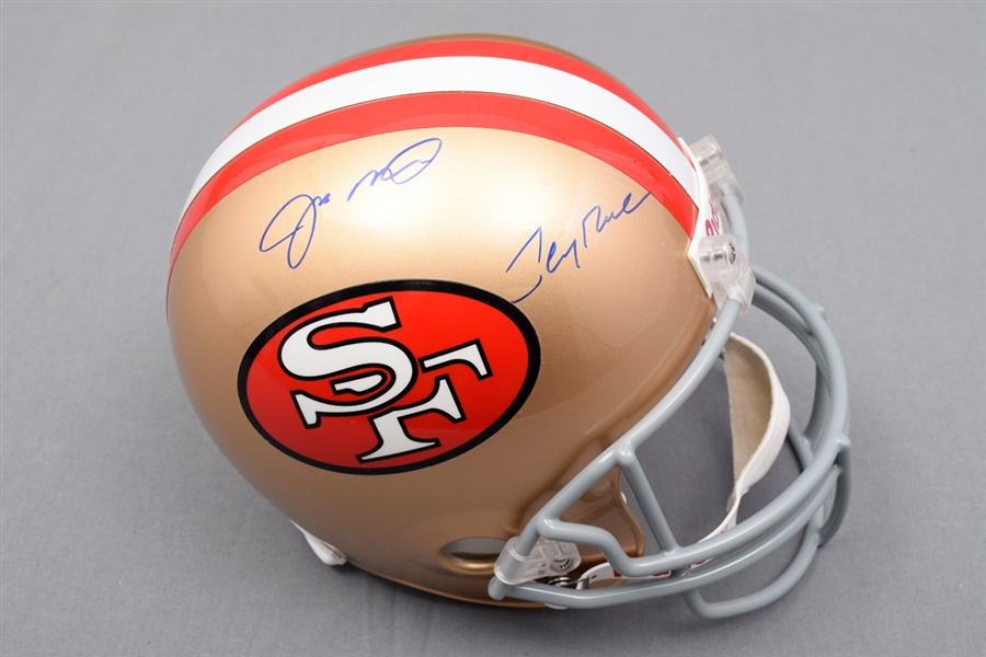 HOFers Joe Montana and Jerry Rice Dual-Signed San Francisco 49ers Full-Size Riddell Helmet with COA