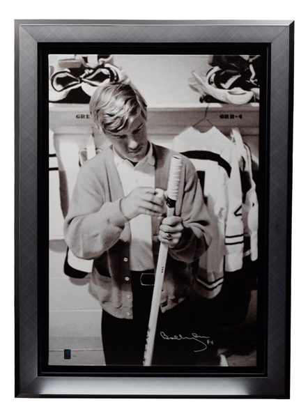 Bobby Orr Signed Boston Bruins Limited-Edition Framed Print on Canvas #12/44 with WGA COA (31 ¼” x 42 ¾”)