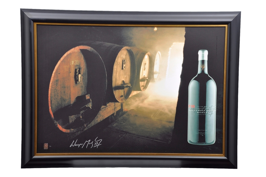 Wayne Gretzky Signed "Wayne Gretzky Estates 2004 Merlot" Limited-Edition Framed Print on Canvas #1/24 with WGA COA