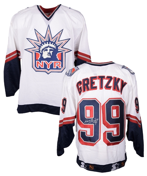 Wayne Gretzky Signed New York Rangers Lady Liberty Jersey with WGA COA