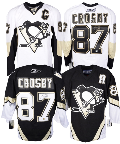 Sidney Crosby Signed Pittsburgh Penguins Home and Away Jerseys with COAs