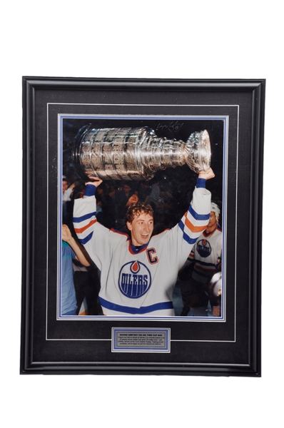 Wayne Gretzky Signed Edmonton Oilers "1985 Cup Win" Limited-Edition AP Framed Photo #2/9 from WGA (28" x 35")
