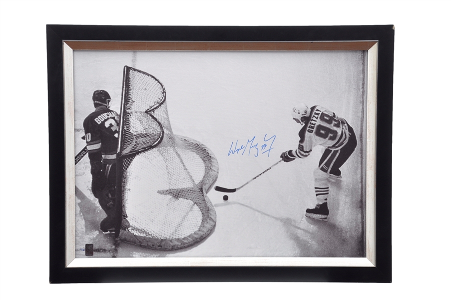 Wayne Gretzky Signed Edmonton Oilers "In the Office" Limited-Edition Framed Print on Canvas #1/99 with WGA COA (24" x 32")