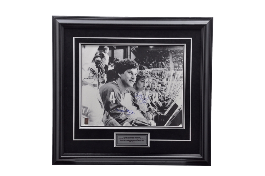 Wayne Gretzky and Bobby Orr Dual-Signed Limited-Edition 1978 Framed Photo #1/299 with WGA COA (29" x 31")