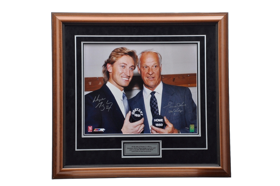 Wayne Gretzky and Gordie Howe Dual-Signed "1851 and 1850" Limited-Edition Framed Photo #2/99 with WGA COA (29" x 31")