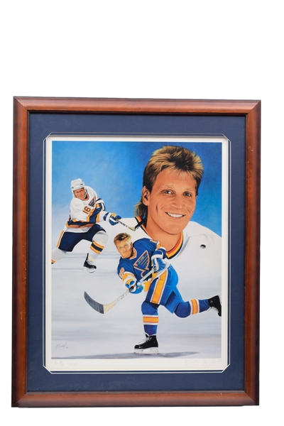 Brett Hull Signed St. Louis Blues, Detroit Red Wings and Minnesota Grand Masters Framed Displays (3)
