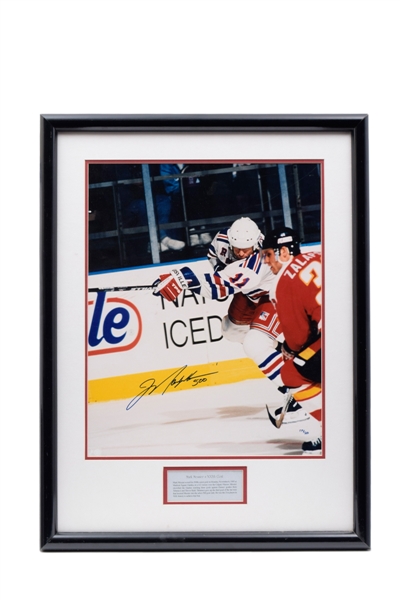 Mark Messier New York Rangers 500th Goal and Eric Lindros Philadelphia Flyers Signed Framed Photos with COAs