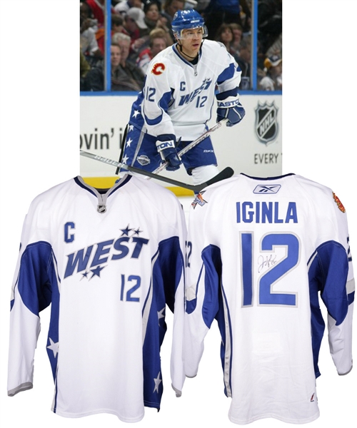 Jarome Iginlas 2008 NHL All-Star Game Western Conference Signed Game-Worn Captains Jersey with LOA
