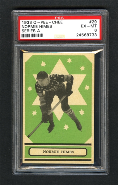 1933-34 O-Pee-Chee V304 Series "A" Hockey Card #29 Normie Himes RC - Graded PSA 6
