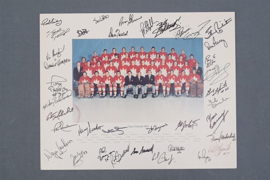 1972 Canada-Russia Series Team Canada Team-Signed Photo by 37 with Orr and Dryden (20” x 16”)