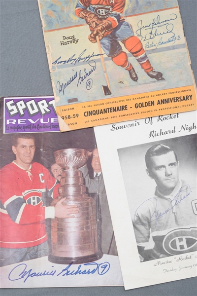 Maurice Richard  / Montreal Canadiens Signed and Multi-Signed Item Collection of 3