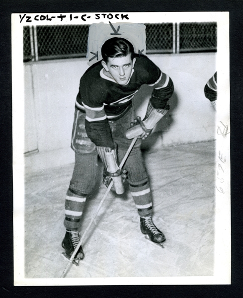 Maurice Richard Montreal Canadiens Early-1940s Rookie-Era Vintage Photo
