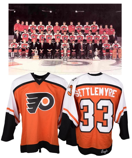 Dave "Sudsy" Settlemyres 1985-86 Philadelphia Flyers Game-Issued Jersey - Lindbergh Patch!