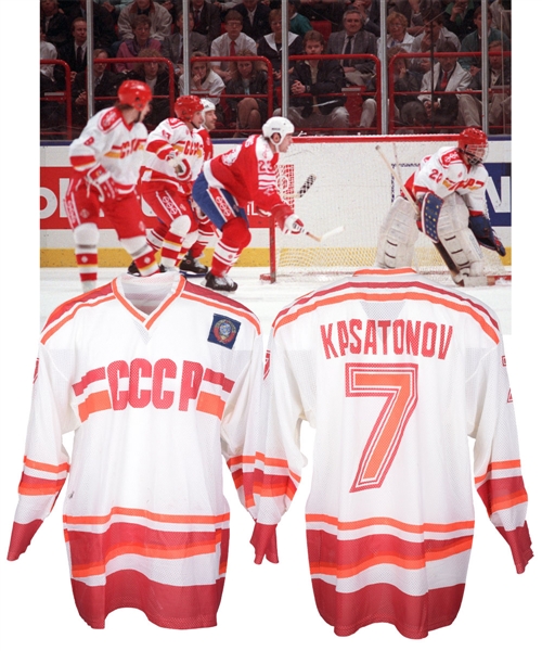 Alexei Kasatonovs Late-1980s Russian National Team / CCCP Game-Worn Jersey