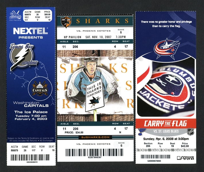 Mark Messier, Brett Hull, Jeremy Roenick, Jaromir Jagr and Keith Tkachuk 500th Goal Ticket Stubs