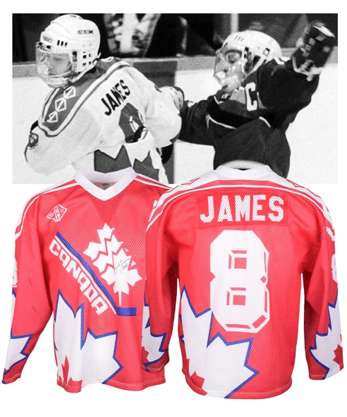 Angela James 1990s Team Canada Signed Game-Worn Alternate Captains Jersey