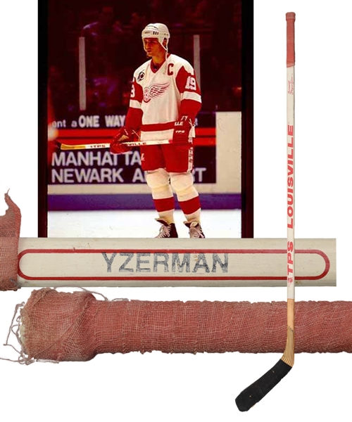 Steve Yzerman’s Early-1990s Detroit Red Wings Game-Used Louisville Stick