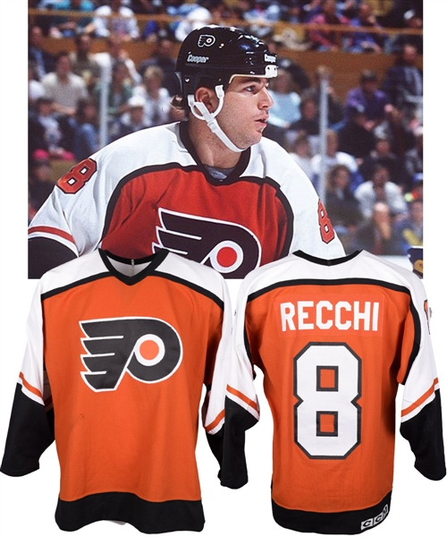 Mark Recchis 1993-94 Philadelphia Flyers Game-Worn Jersey - Photo-Matched!