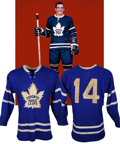 Dave Keons 1960-61 Toronto Maple Leafs Game-Worn Rookie Season Wool Jersey - Team Repairs! - Photo-Matched!