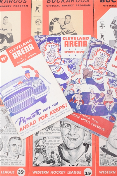1950s and 1960s AHL and WHL Hockey Program Collection of 23