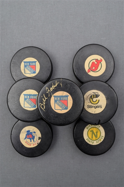 Vintage NHL and WHA Official Game Puck and Other Miscellaneous Puck Collection of 67