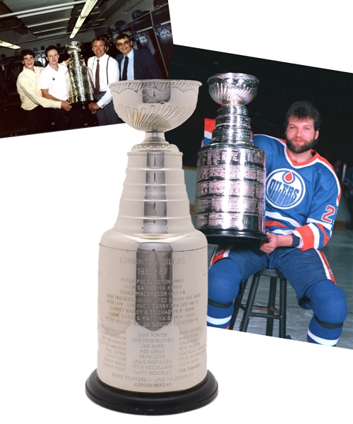 Barrie Staffords 1986-87 Edmonton Oilers Stanley Cup Championship Trophy (13")