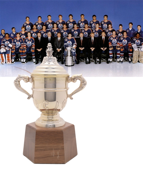 Barrie Staffords 1989-90 Edmonton Oilers Clarence Campbell Bowl Championship Trophy (11”)