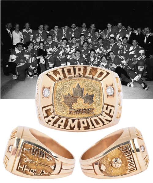 Barrie Staffords 1994 World Hockey Championships Team Canada 10K Gold Ring