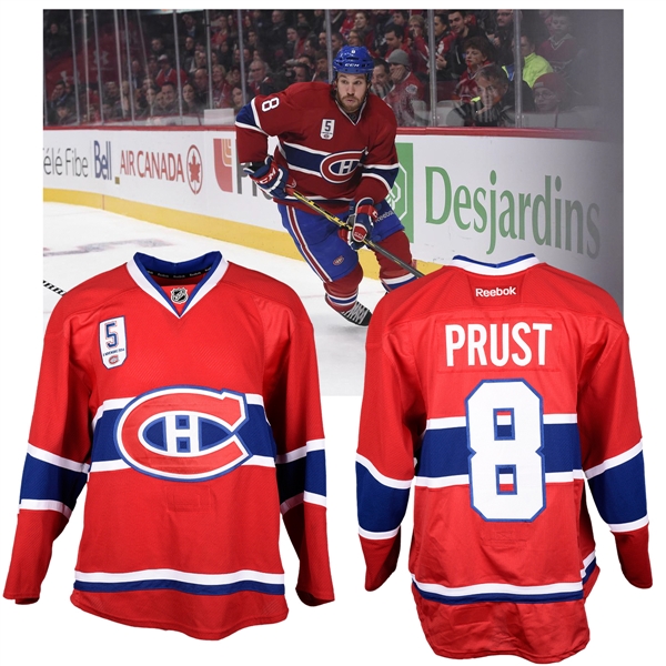 Brandon Prusts 2014-15 Montreal Canadiens "Guy Lapointe Night" Game-Worn Jersey with Team LOA